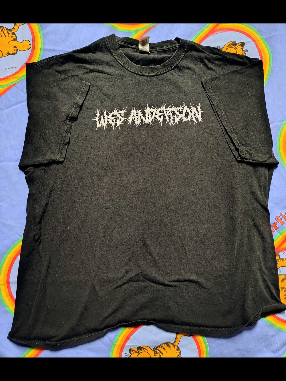 SuperYaki Wes Anderson Black T-Shirt Size XL Death Metal Font Indie Film Merch
